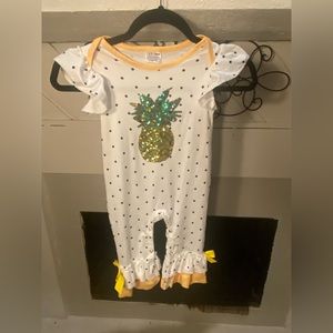 Baby girl sequins pineapple polkadots jumpsuit. Size 12-18 months.
